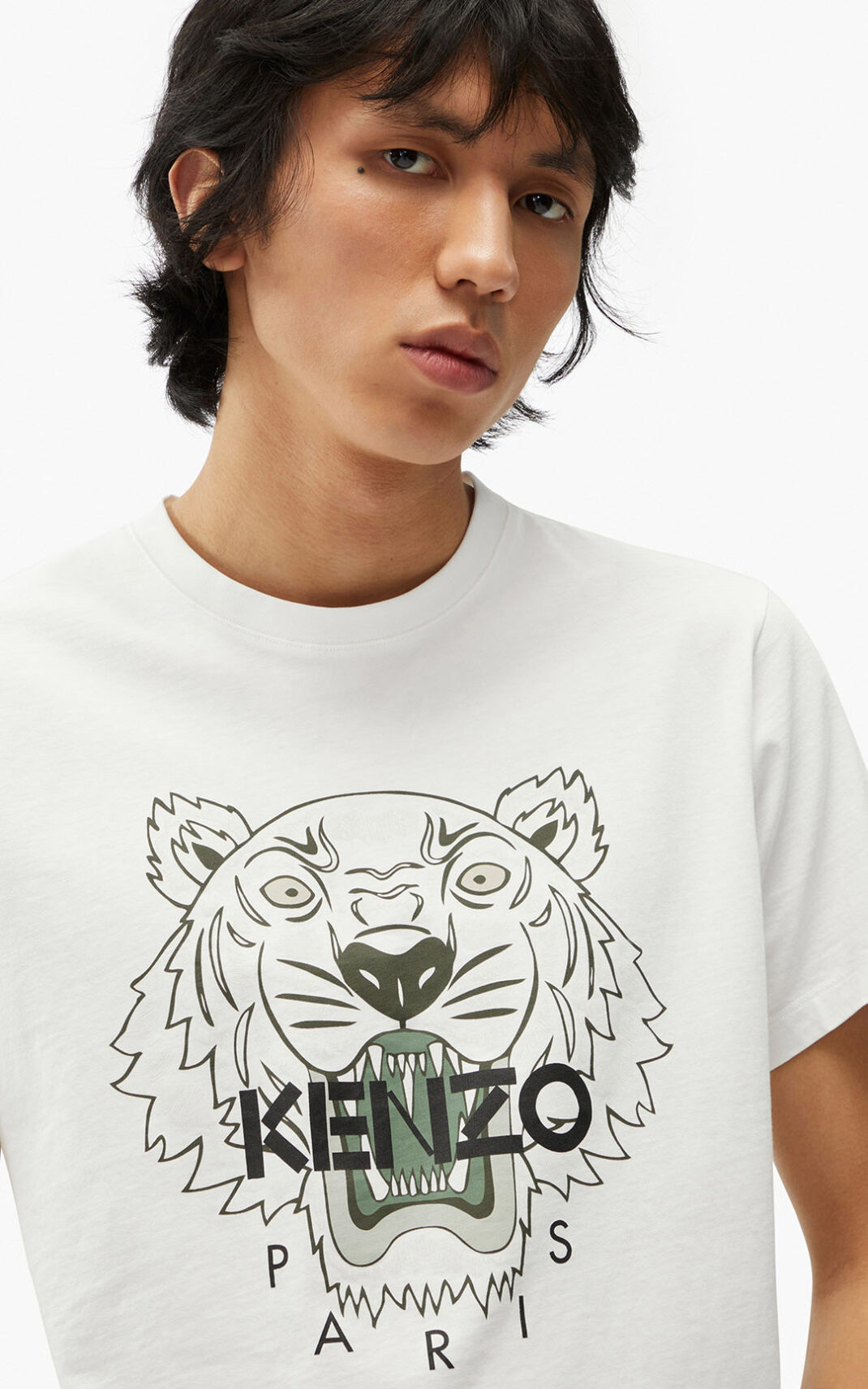 T Shirt Kenzo Homme Tiger Blanche DSUJK-6592